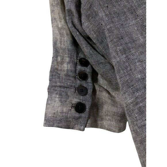 Elizabeth James Linen Blazer 6 Distressed Tie Dye Minimalist Grunge 100% Linen - Picture 4 of 12